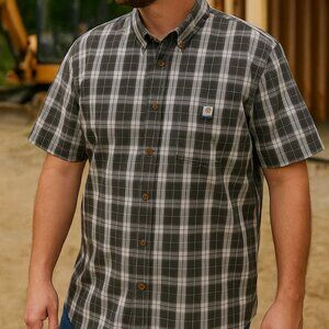 Carhartt Rugged Flex Plaid Work Shirt Relaxed Fit Men's XL